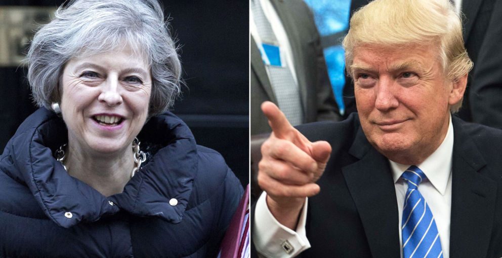 Theresa May mengatakan 'berlawanan menarik' tentang pertemuannya dengan Trump