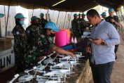 Satgas BGC Kontingen Garuda TNI XXXIX-D Monusco saat menjalani Pemeriksaan COE Triwulan Kedua