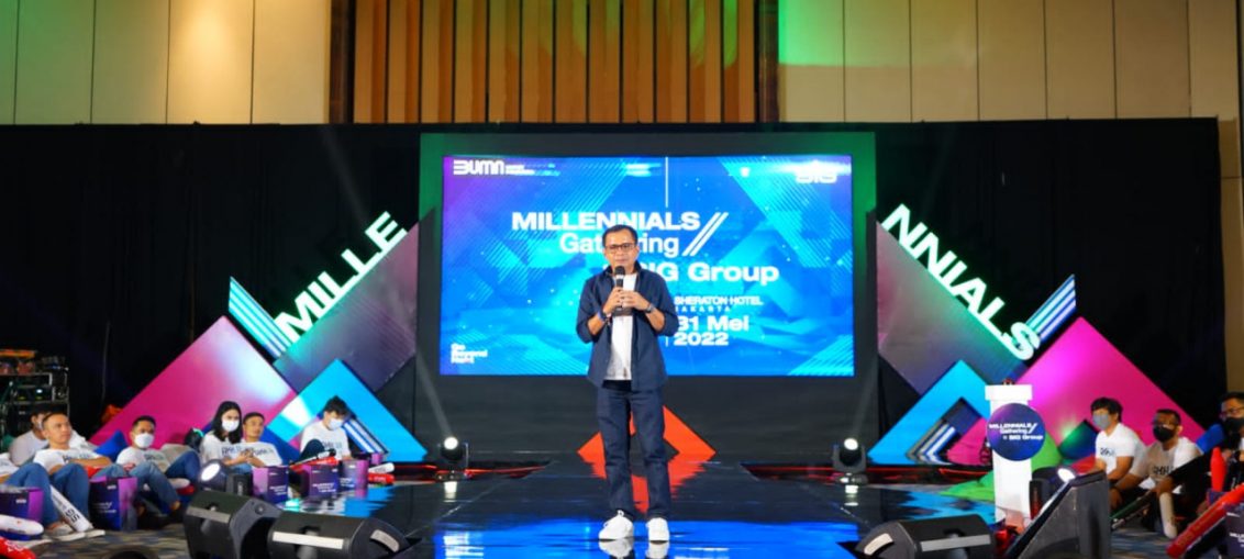 Direktur Utama SIG, Donny Arsal pada acara Millennials Gathering SIG Group 2022 di Hotel Sheraton Jakarta, (31/5).